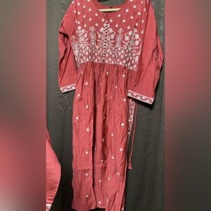 Red 3 pc suit shalwar kameez new